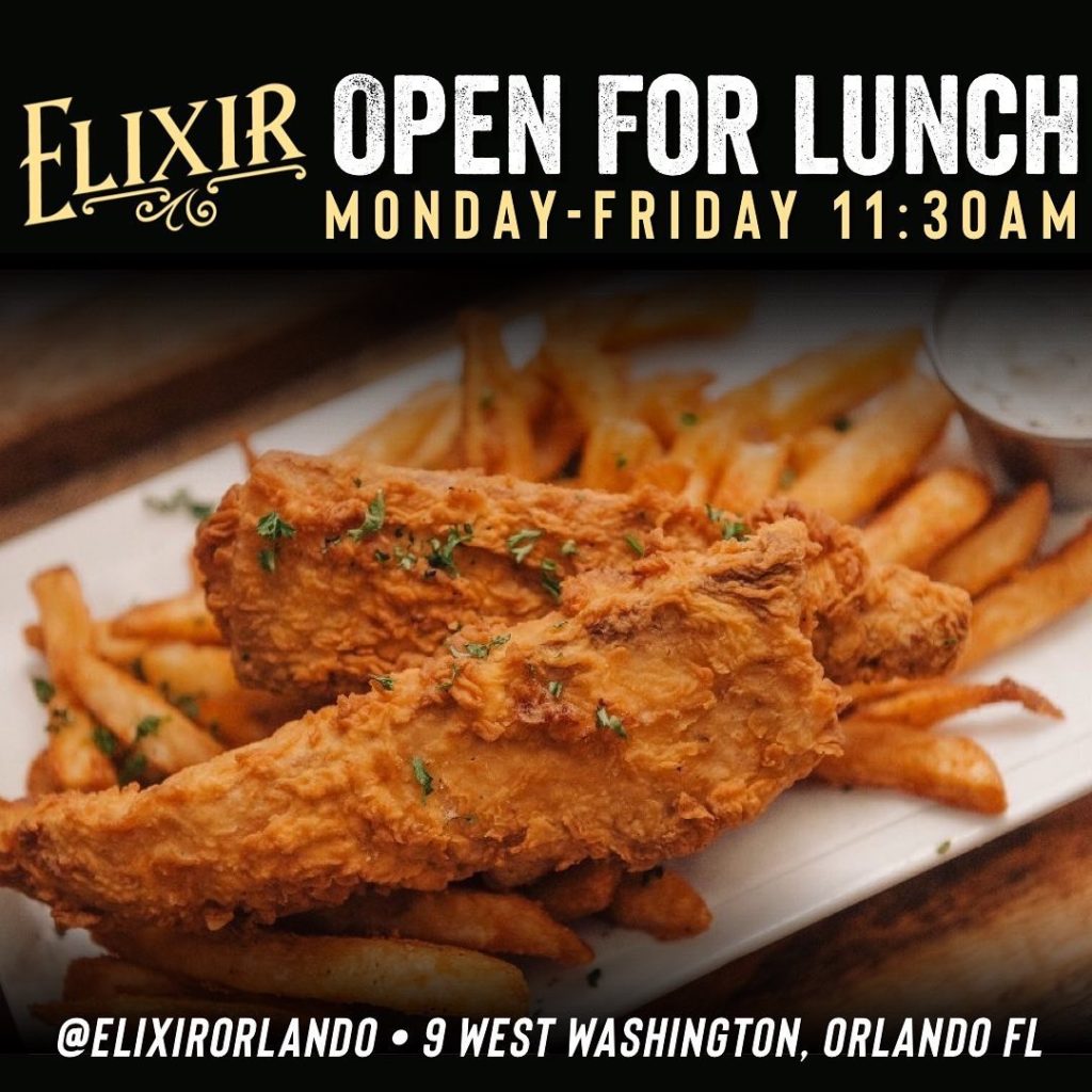 Elixir is open for lunch Monday through Friday at 11:30 AM.